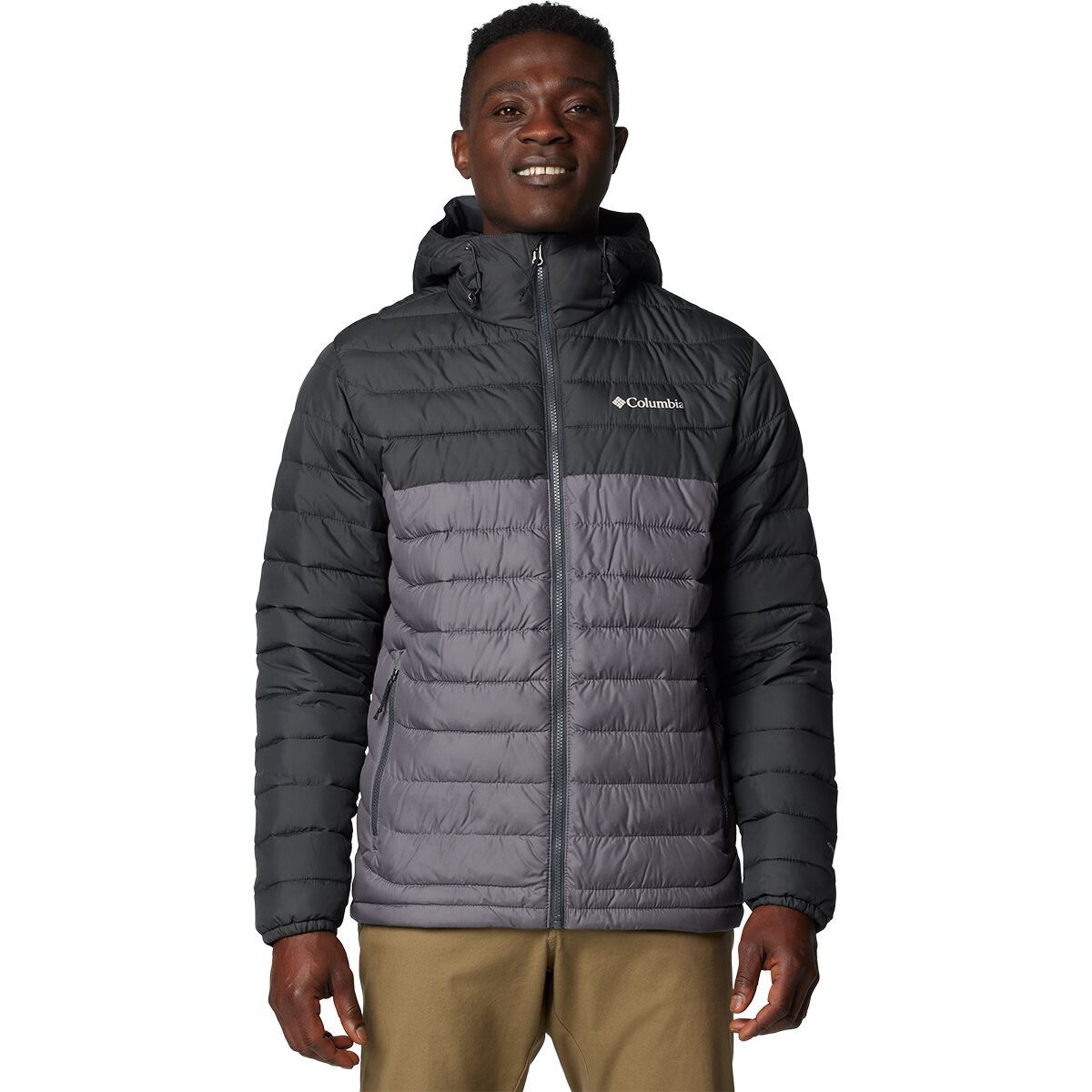 Image of Columbia Powder Lite II Hooded Jacket - Men's City Grey/Shark, XXL
