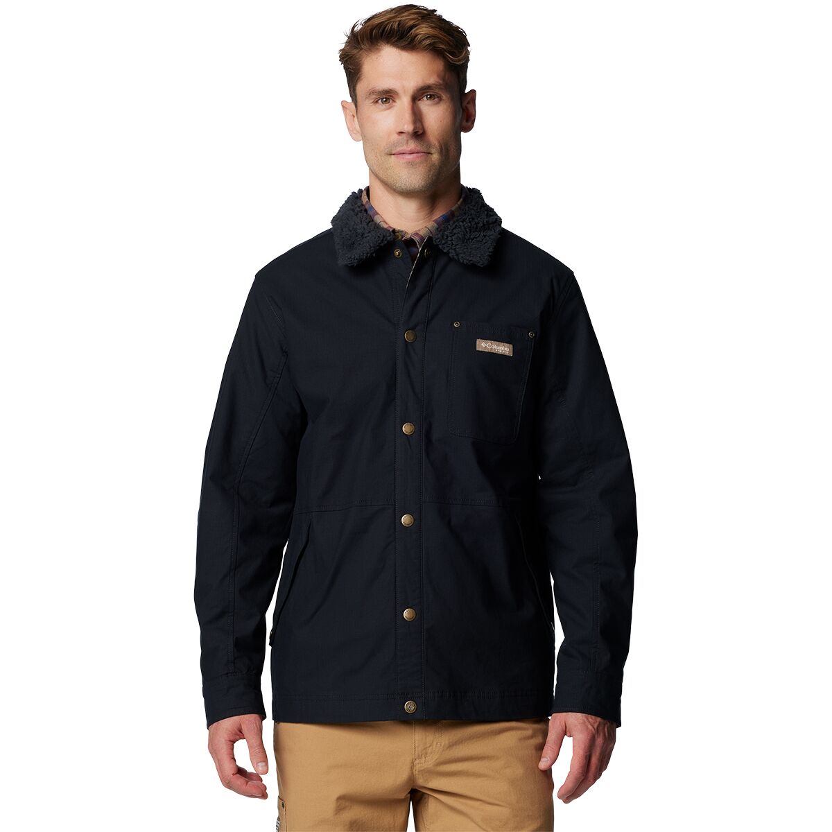 Image of Columbia Roughtail Utility Jacket - Men's Black/Timberwoods Camo, XL