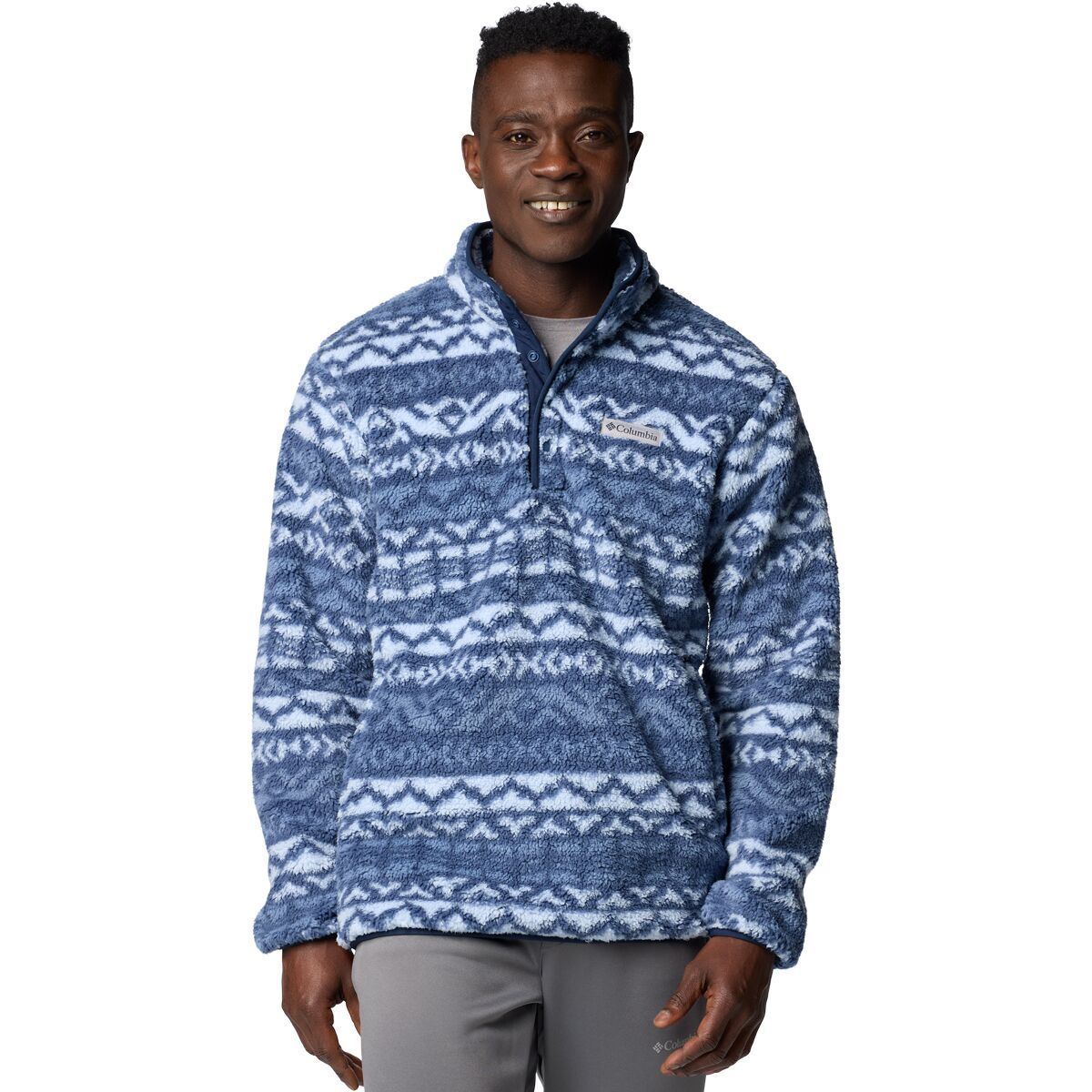 Columbia Rugged Ridge II Sherpa 1/2-Snap Fleece - Men's Dark Mountain Madras Multi, XL
