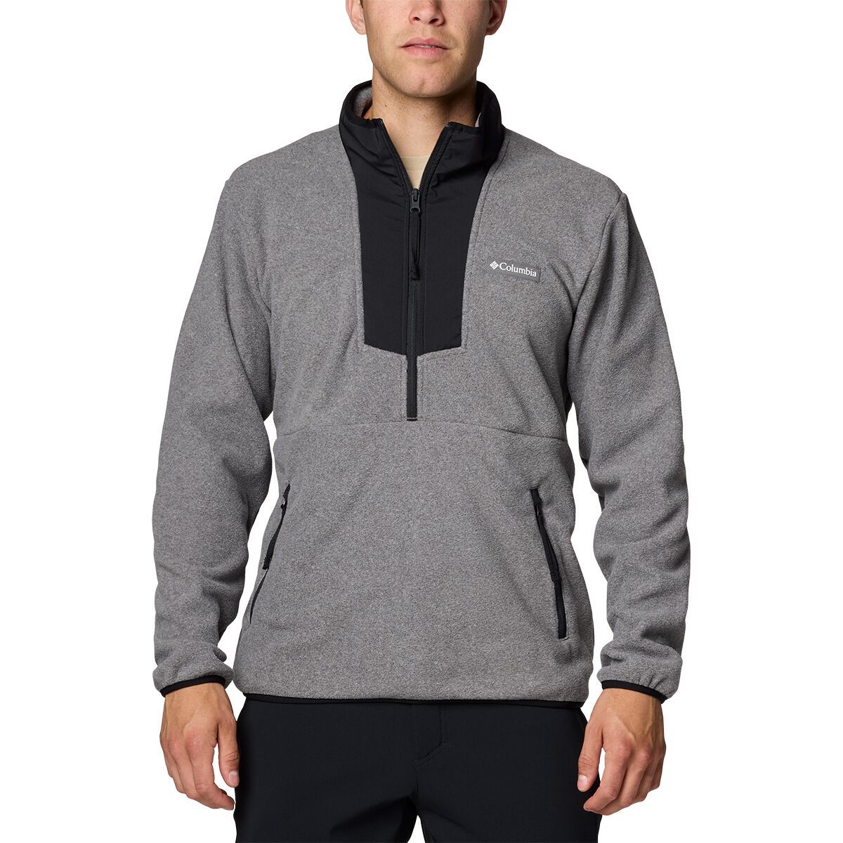 Image of Columbia Sequoia Grove 1/2-Zip Fleece - Men's City Grey Heather/Black, M
