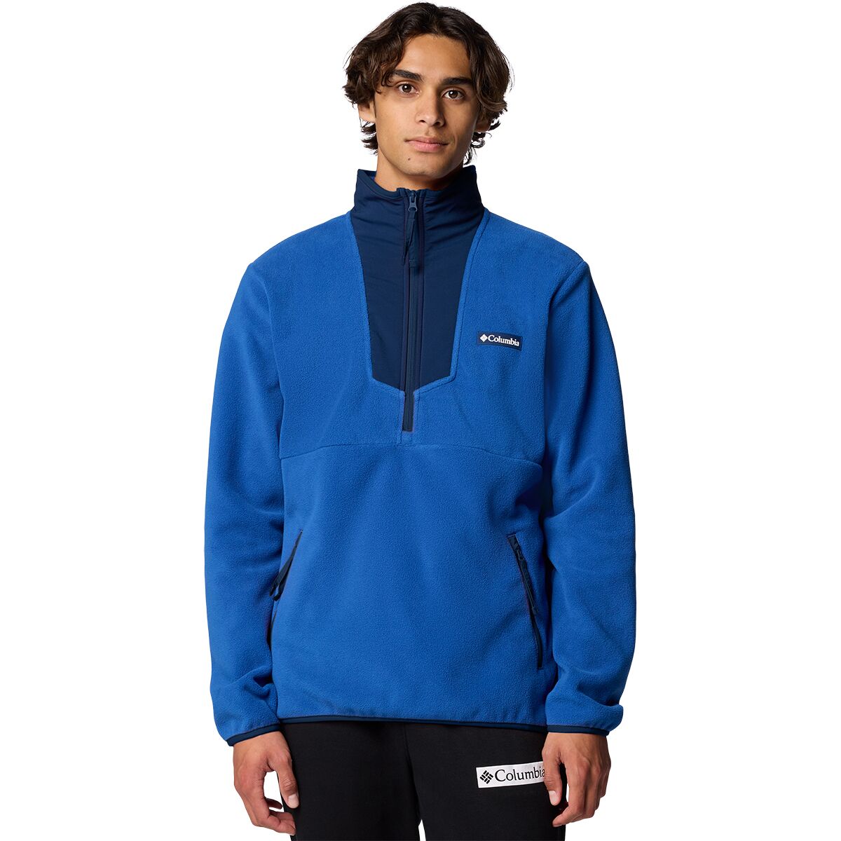 Image of Columbia Sequoia Grove 1/2-Zip Fleece - Men's Mtn Blue/Collegiate Navy/Spicy, L