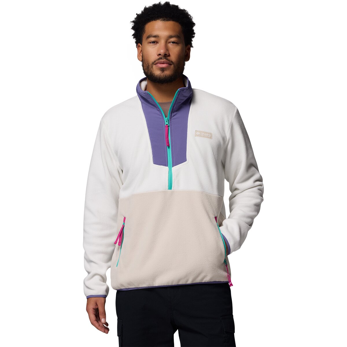 Image of Columbia Sequoia Grove 1/2-Zip Fleece - Men's Sea Salt/Stormwatch, XL