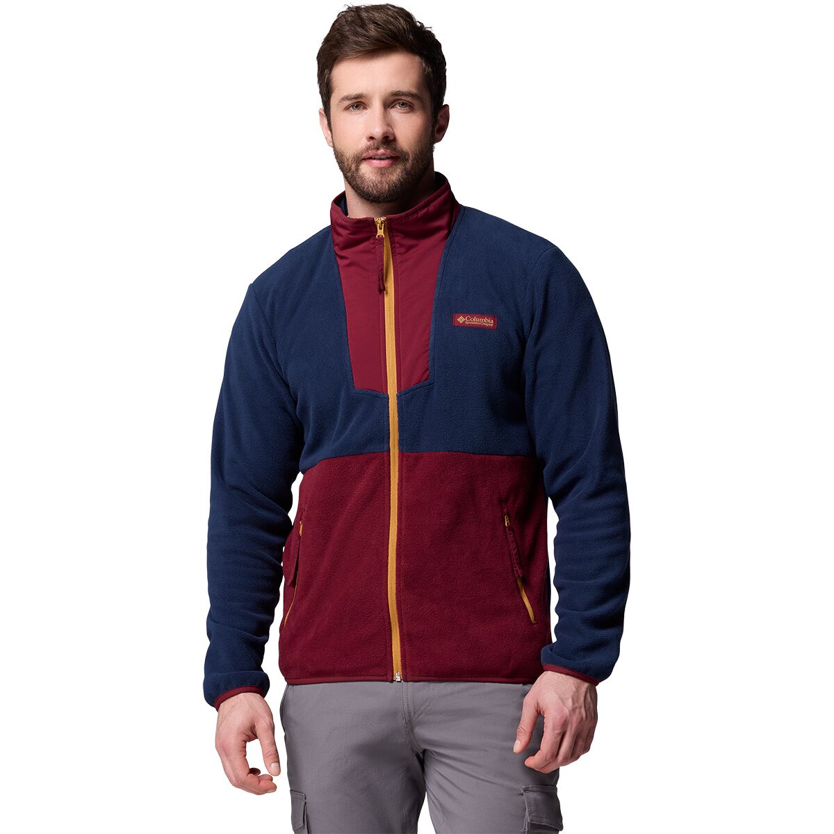 Image of Columbia Sequoia Grove Full-Zip Fleece - Men's Rich Wine/Collegiate Navy, XL