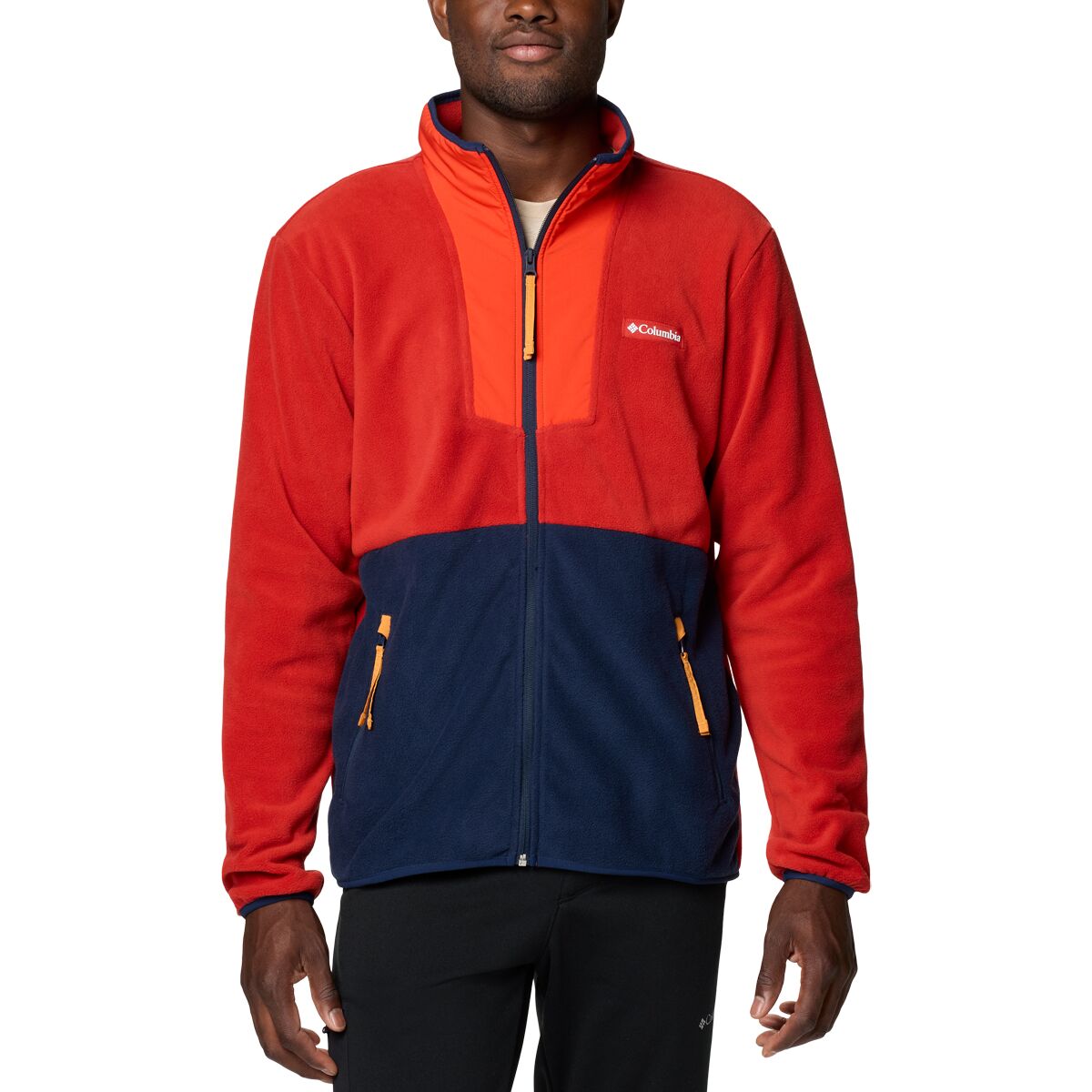 Image of Columbia Sequoia Grove Full-Zip Fleece - Men's Sail Red/Spicy/Coll Navy/Sunstone, XXL