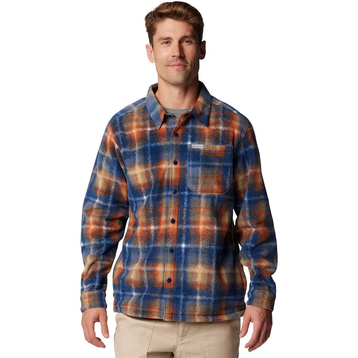 Columbia Steens Mountain Printed Shirt Jacket II - Men's Collegiate Navy Omblur, M