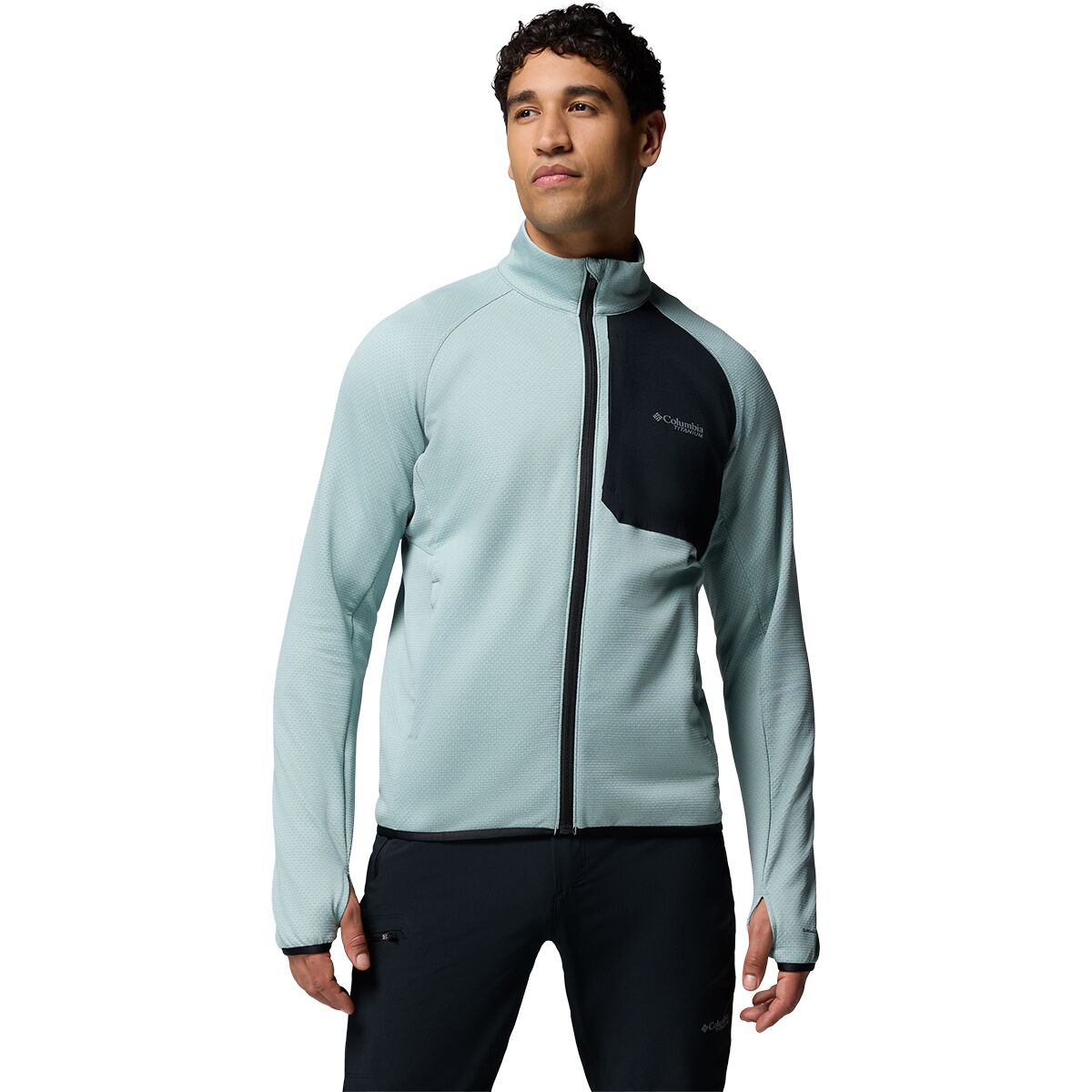 Image of Columbia Triple Canyon Grid Full-Zip Fleece II - Men's Crushed Blue/Black, S