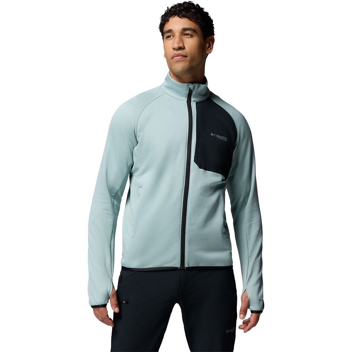 Image of Columbia Triple Canyon Grid Full-Zip Fleece II - Men's Crushed Blue/Black, L