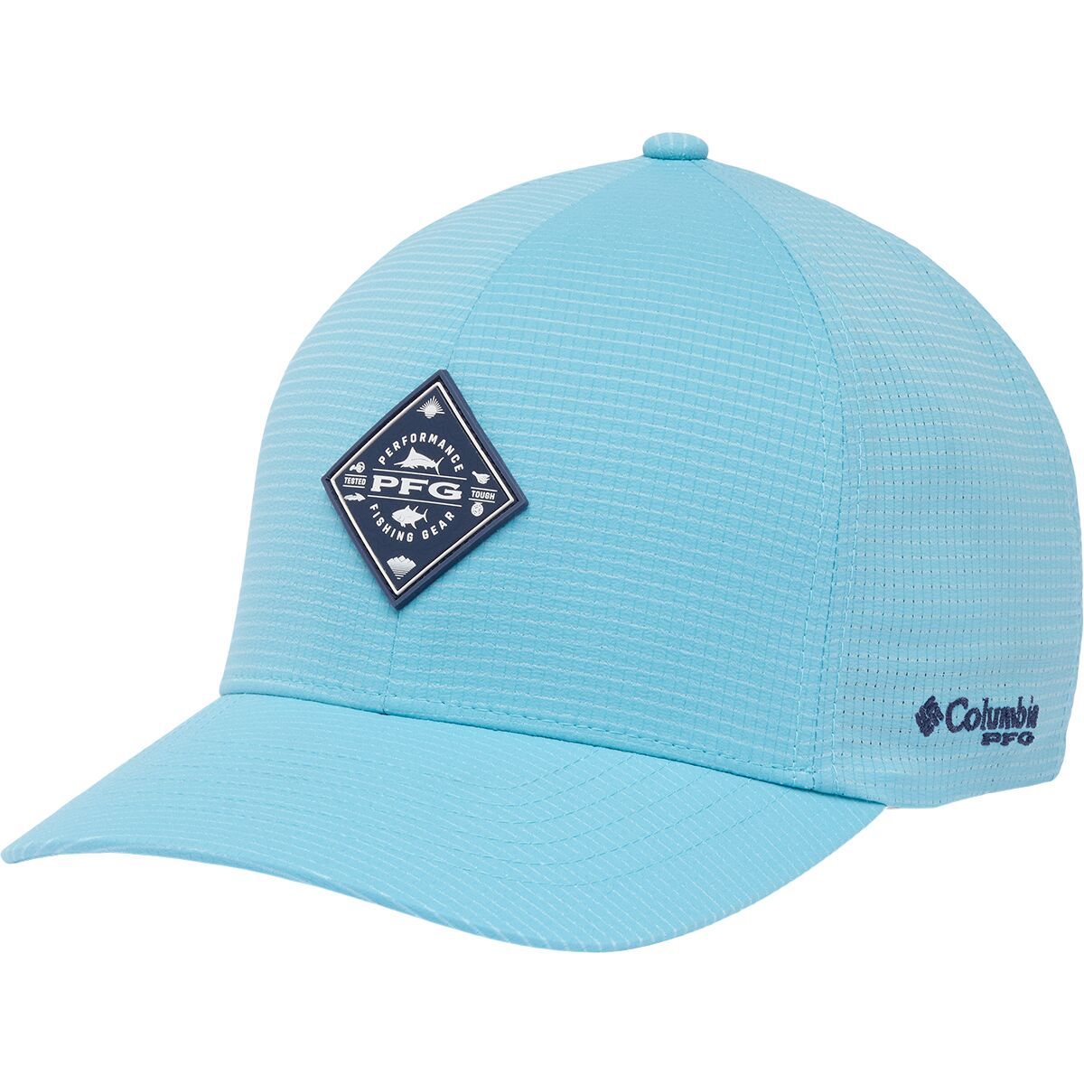 Image of Columbia PFG Island Angler Stretch Fit Ball Cap Vintage Blue/Saltwater Diamond, S/M