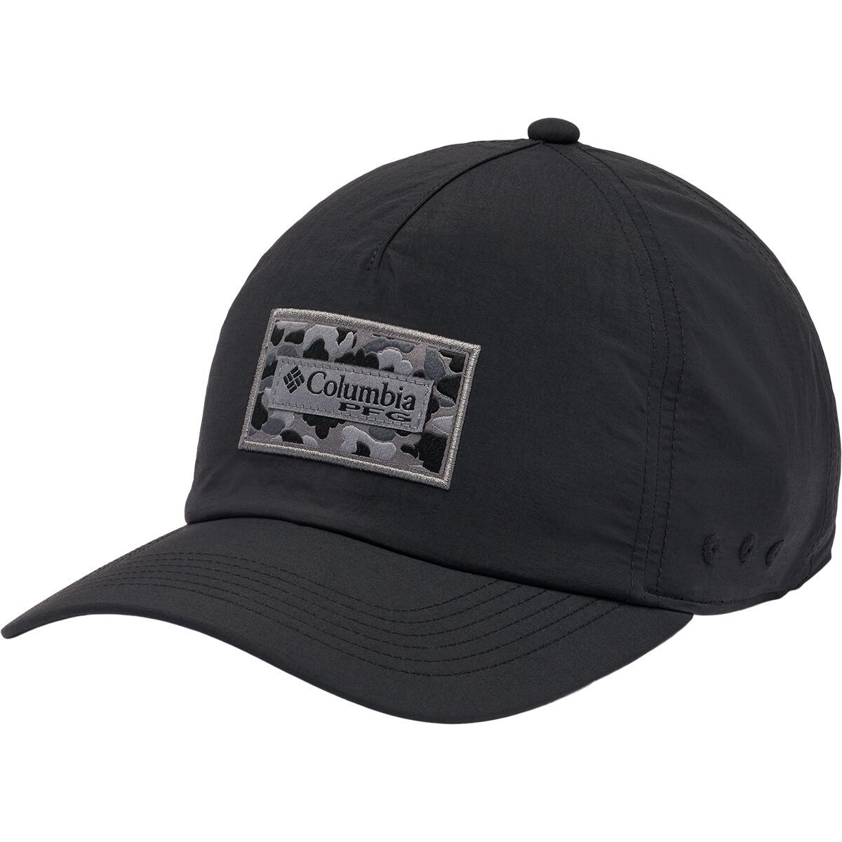 Image of Columbia PFG Lost Waters Snapback Hat Black/Duck Camo Patch, One Size