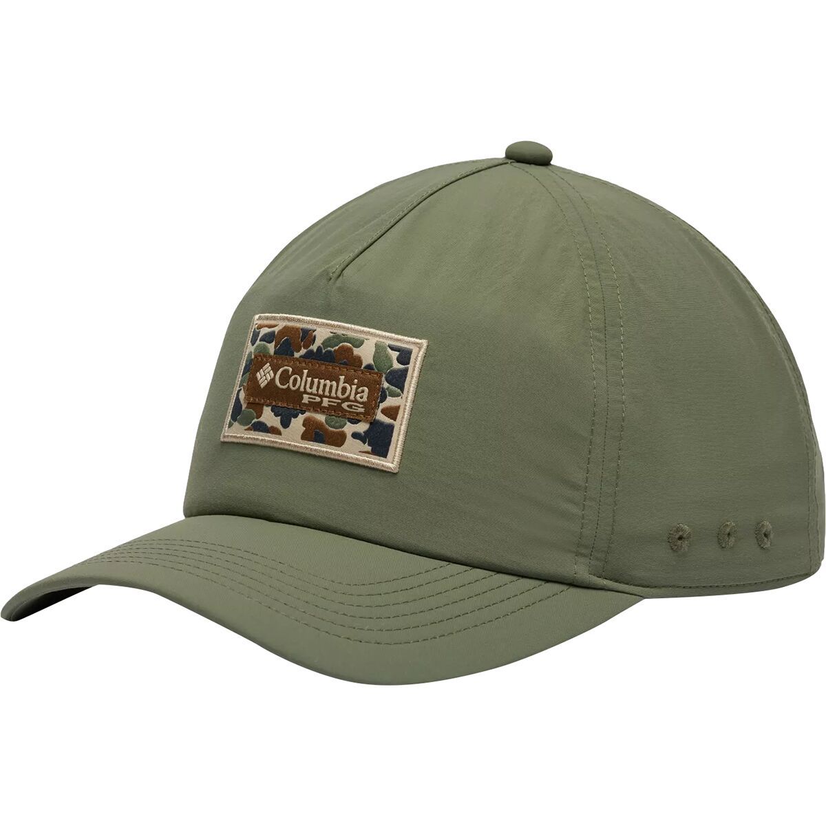 Image of Columbia PFG Lost Waters Snapback Hat Cypress/Fossil/Duck Camo Patch, One Size