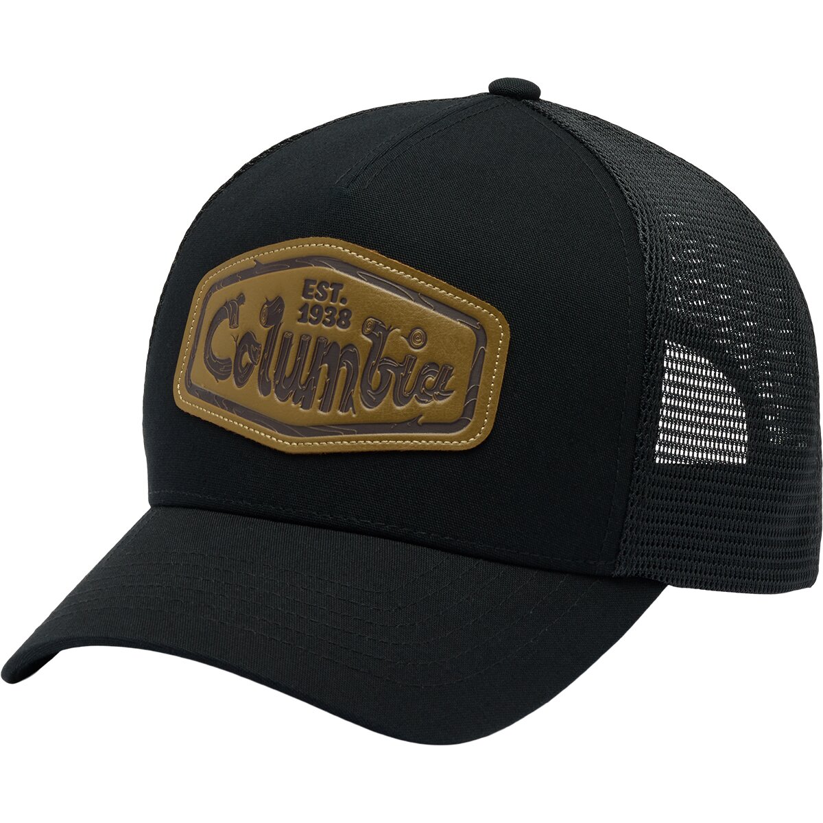 Image of Columbia Road Ready Snapback Hat Black/Leather Logs Graphic, One Size