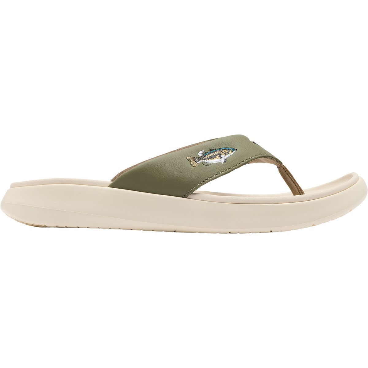 Image of Columbia Boatside Fish Flip Flop - Men's Cypress/Wet Sand, 11.0