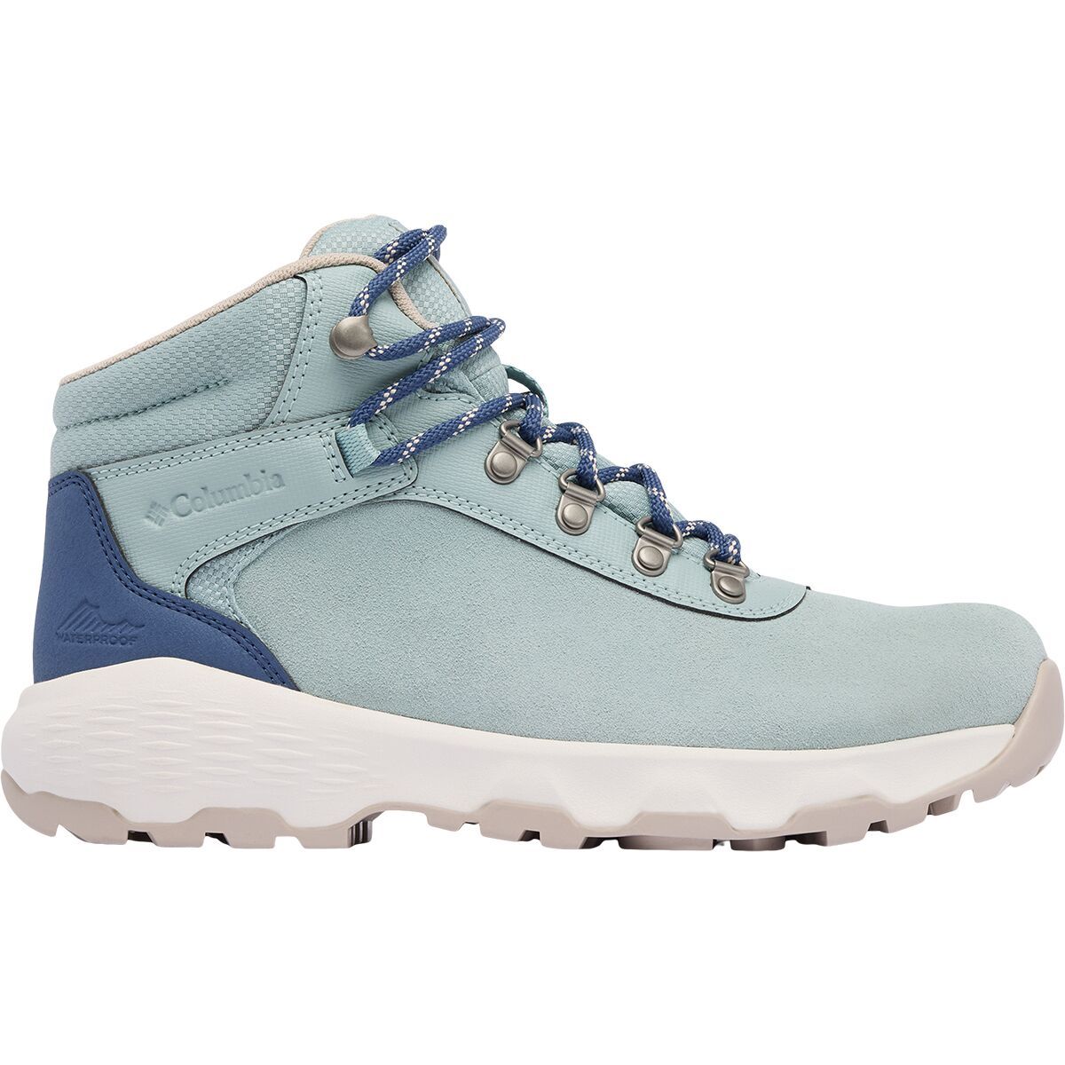 Image of Columbia Newton Wander Mid Hiking Shoe - Women's Crushed Blue/White Peach, 8.0
