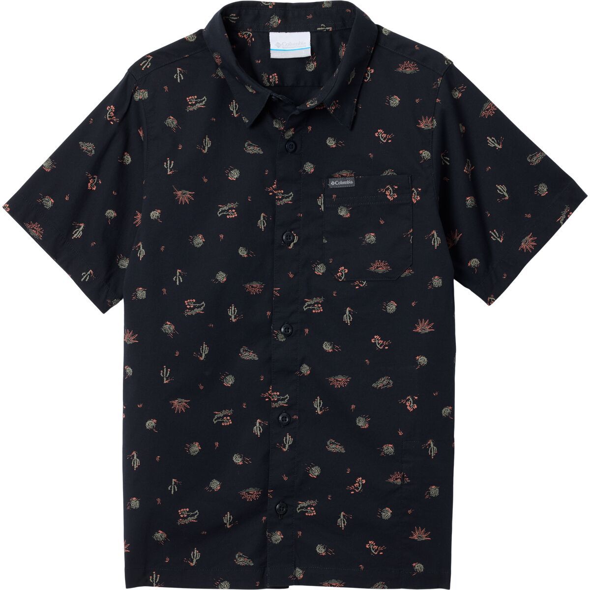 Columbia Rapid Rivers Printed Short-Sleeve Shirt - Boys' Black Deserted, L