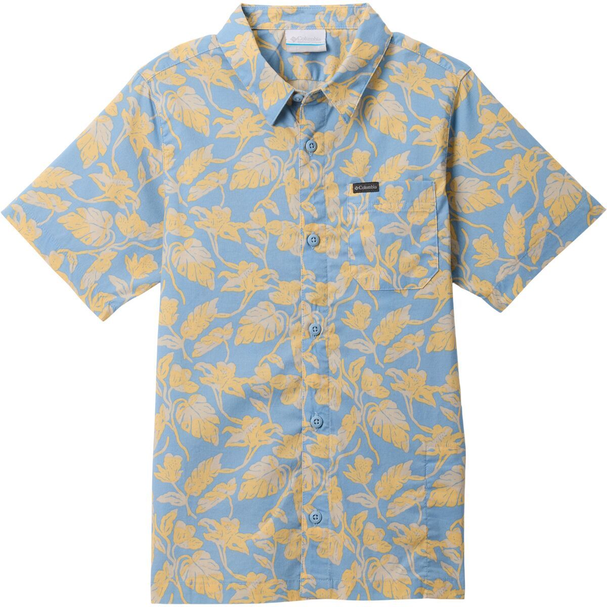 Columbia Rapid Rivers Printed Short-Sleeve Shirt - Boys' Ripple Blue Vined, M