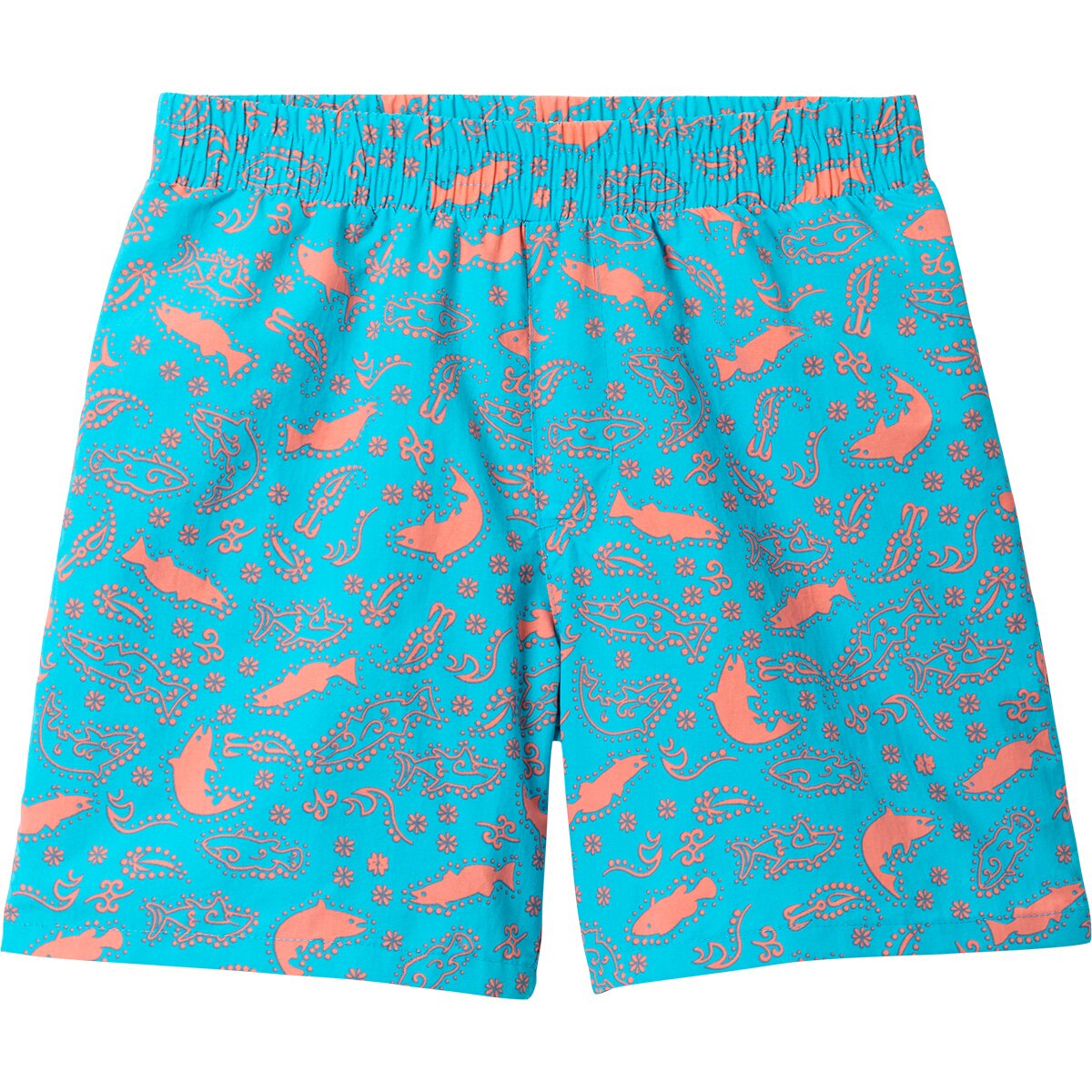 Image of Columbia Super Backcast II Short - Boys' Ocean Teal/Paisled Vacation, L