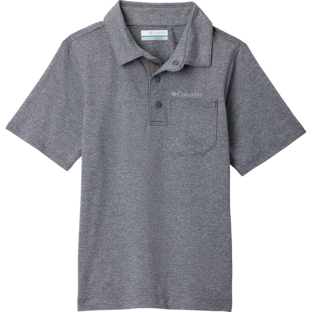 Image of Columbia Tech Trail Polo Shirt - Boys' City Grey Heather, M