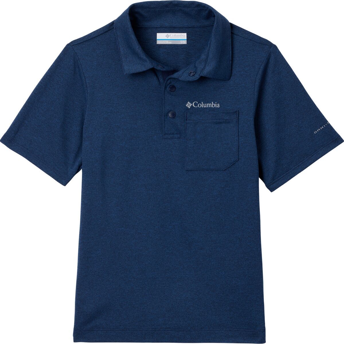 Columbia Tech Trail Polo Shirt - Boys' Collegiate Navy Heather, L