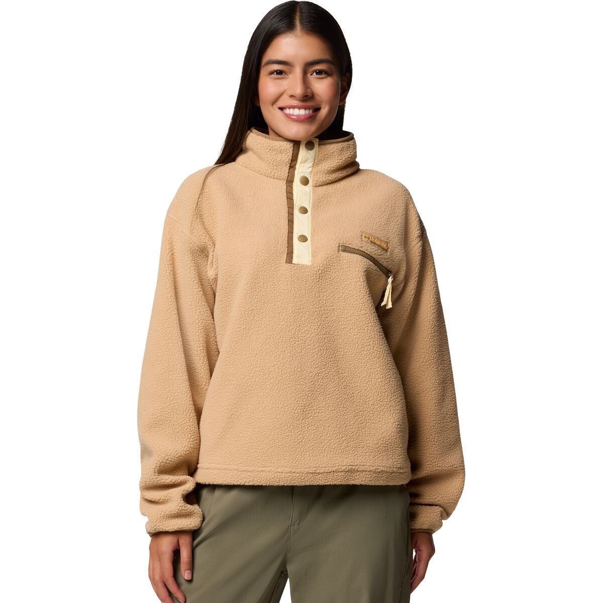 Image of Columbia Helvetia II Cropped 1/2-Snap Fleece Pullover - Women's Canoe, S