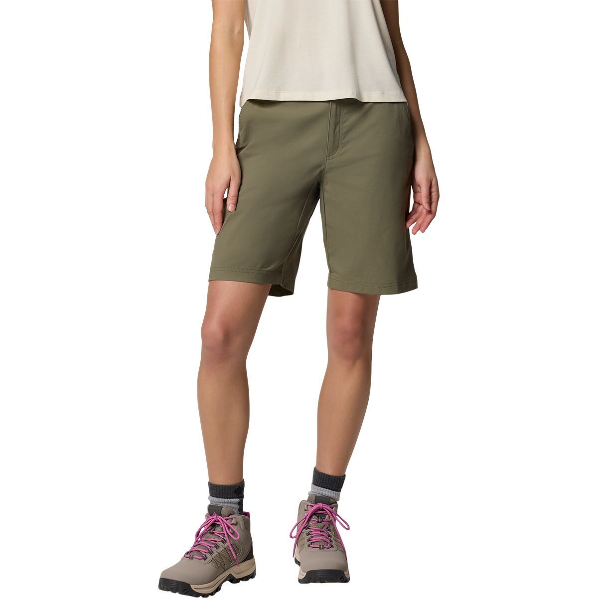Image of Columbia Leslie Falls II 9in Long Short - Women's Stone Green, 14