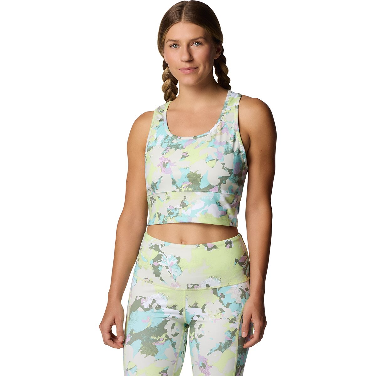 Image of Columbia PFG Open Water Cropped Tank Top - Women's Spring Yellow Wildblooms, XL