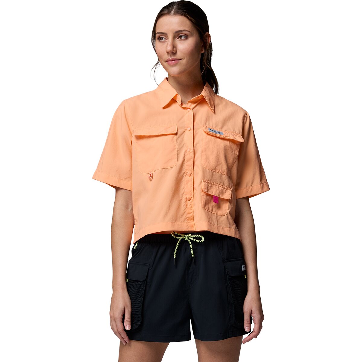 Image of Columbia PFG Open Water Short-Sleeve Shirt - Women's Bright Nectar, XL