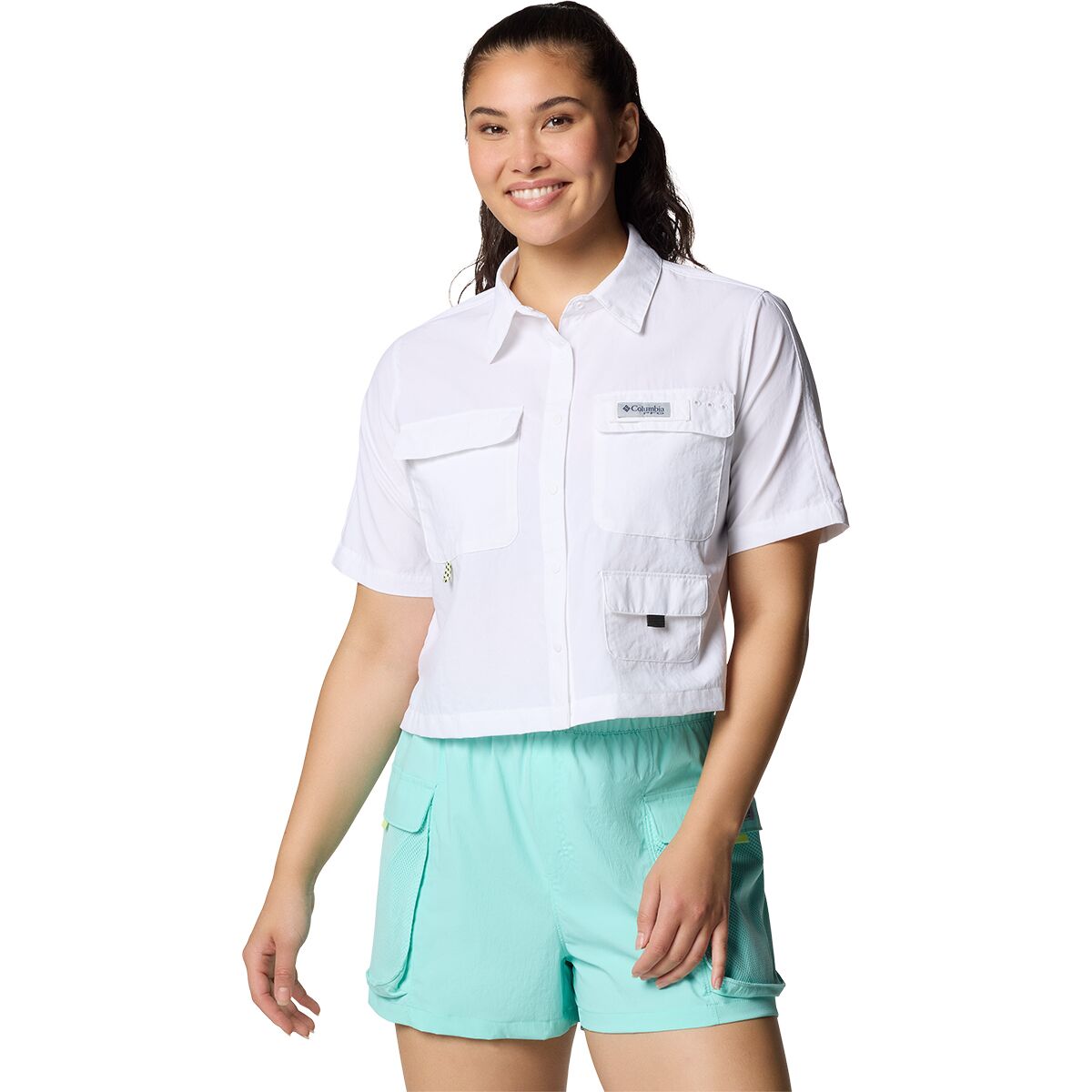 Image of Columbia PFG Open Water Short-Sleeve Shirt - Women's White, S