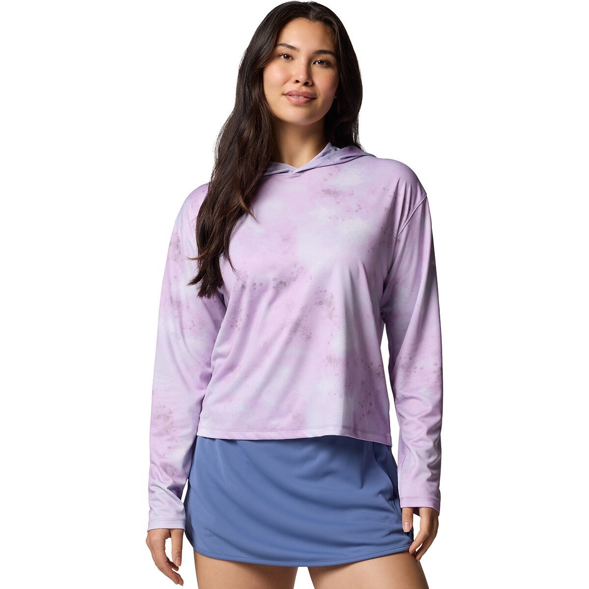 Image of Columbia PFG Solar Stream Printed Hoodie - Women's Hydrangea Seafoamed, XS