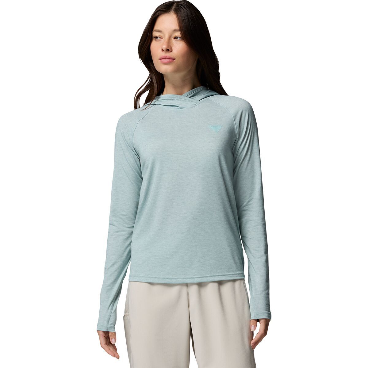 Image of Columbia PFG Uncharted Hoodie - Women's Crushed Blue Heather, XXL