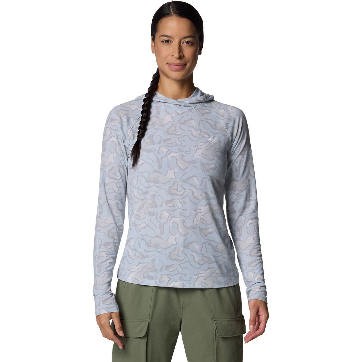 Image of Columbia PFG Uncharted Hoodie - Women's Nimbus Grey Swamplands, XXL