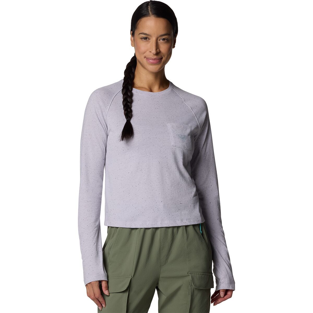 Image of Columbia PFG Uncharted Neps Long-Sleeve Crew Shirt - Women's Lavender Pearl, S