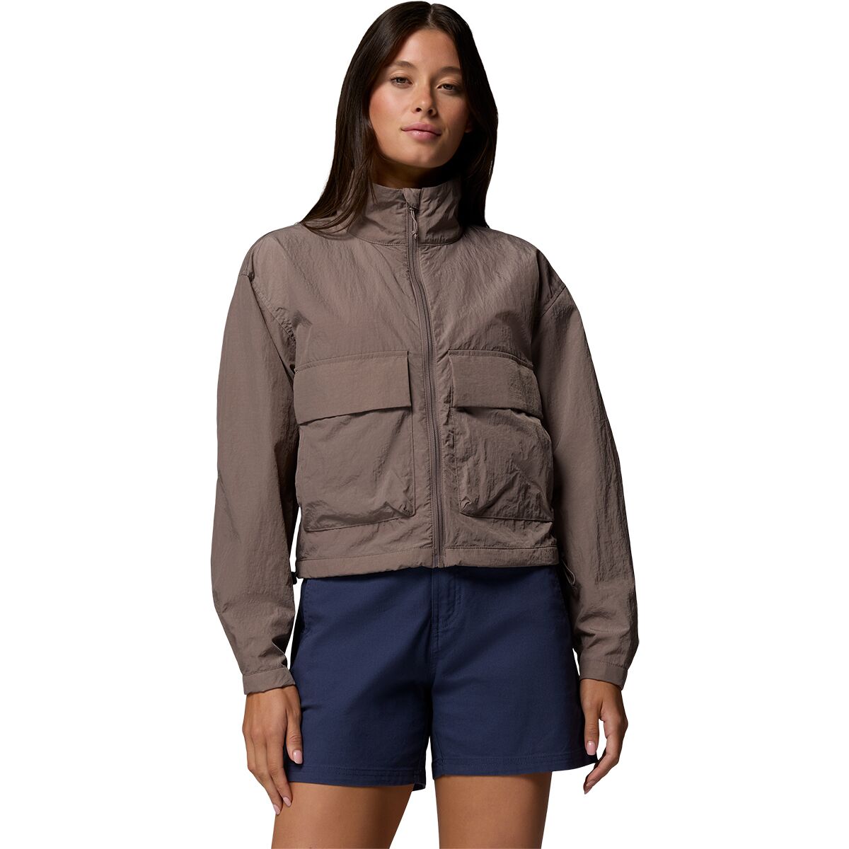 Image of Columbia Paracutie Cropped Cargo Windbreaker - Women's Iron, XS