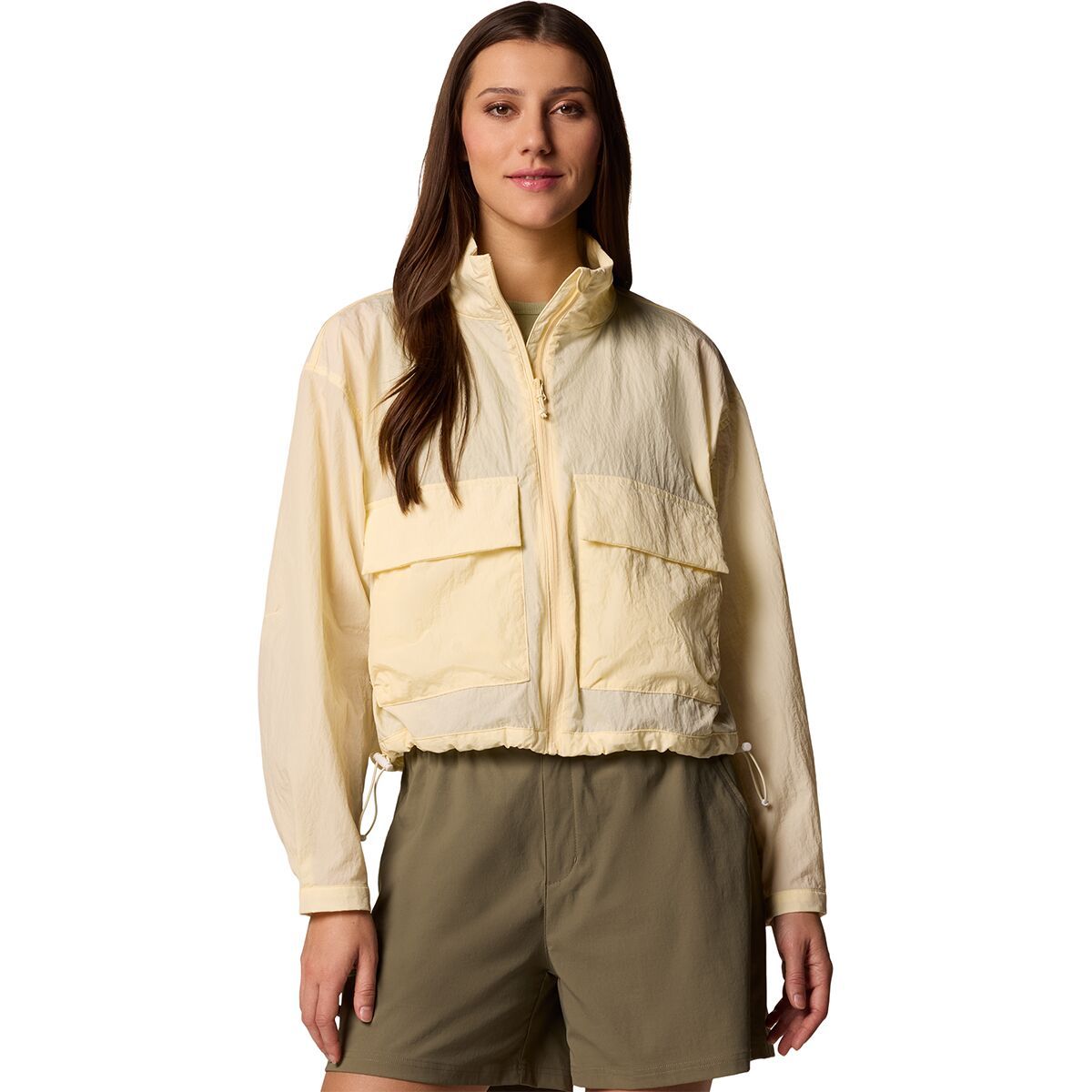 Columbia Paracutie Cropped Cargo Windbreaker - Women's Lemon Wash, L