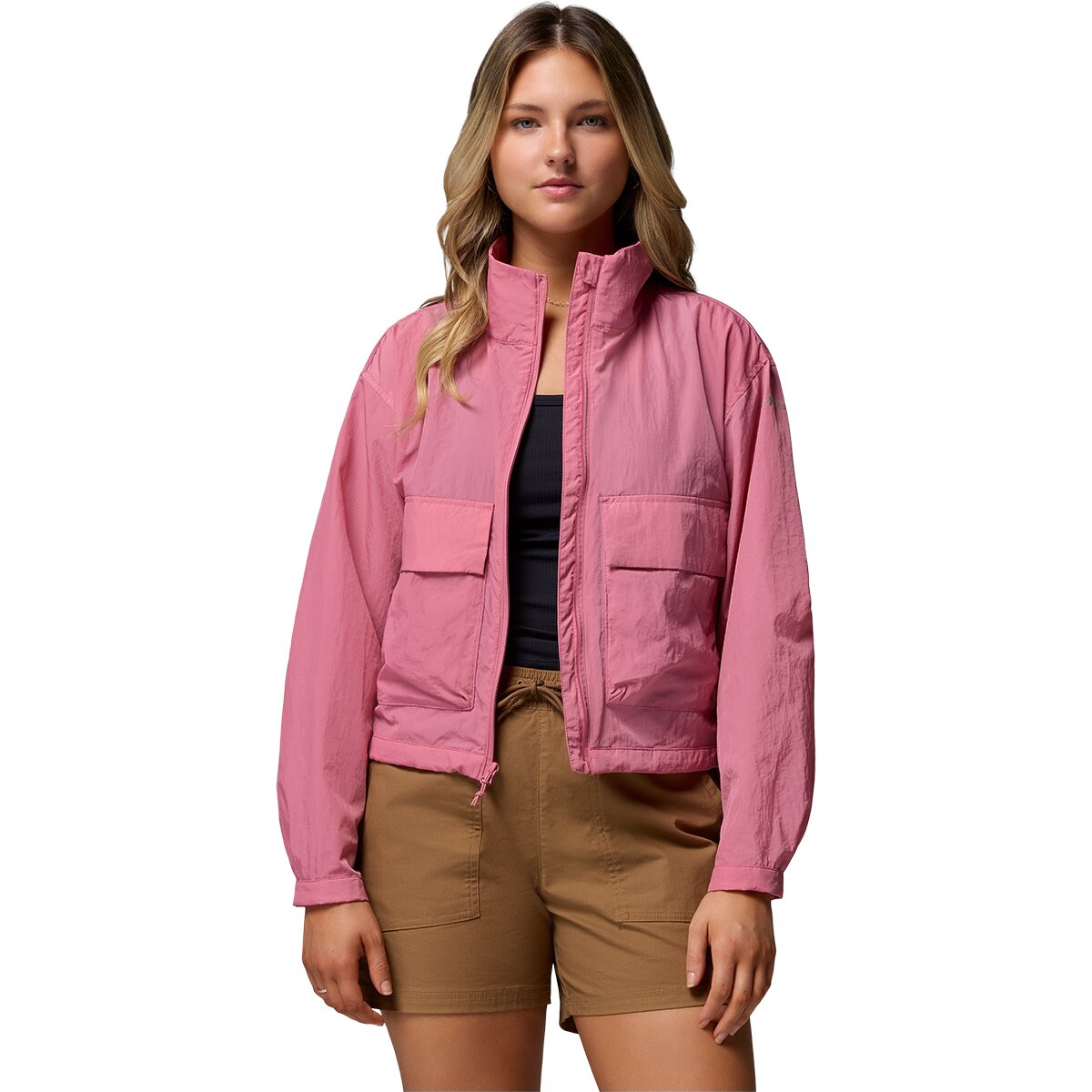 Image of Columbia Paracutie Cropped Cargo Windbreaker - Women's Rosette, L