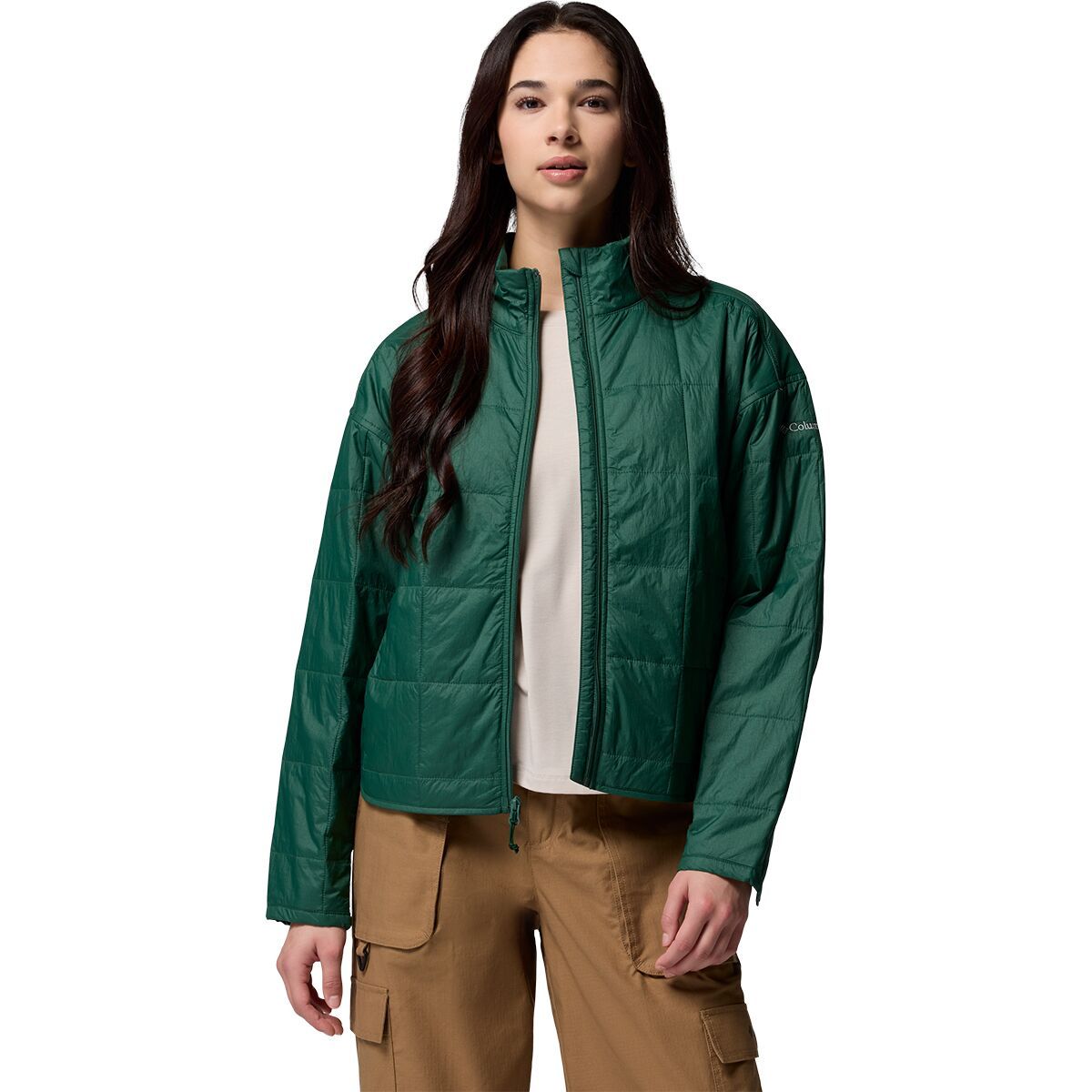 Image of Columbia Sienna Hill Quilted Jacket - Women's Rain Forest, XL