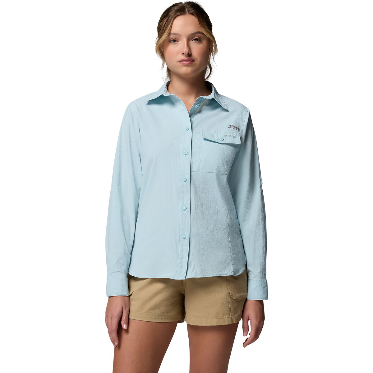 Image of Columbia Wild Cast Long-Sleeve Shirt - Women's Marine Light, M