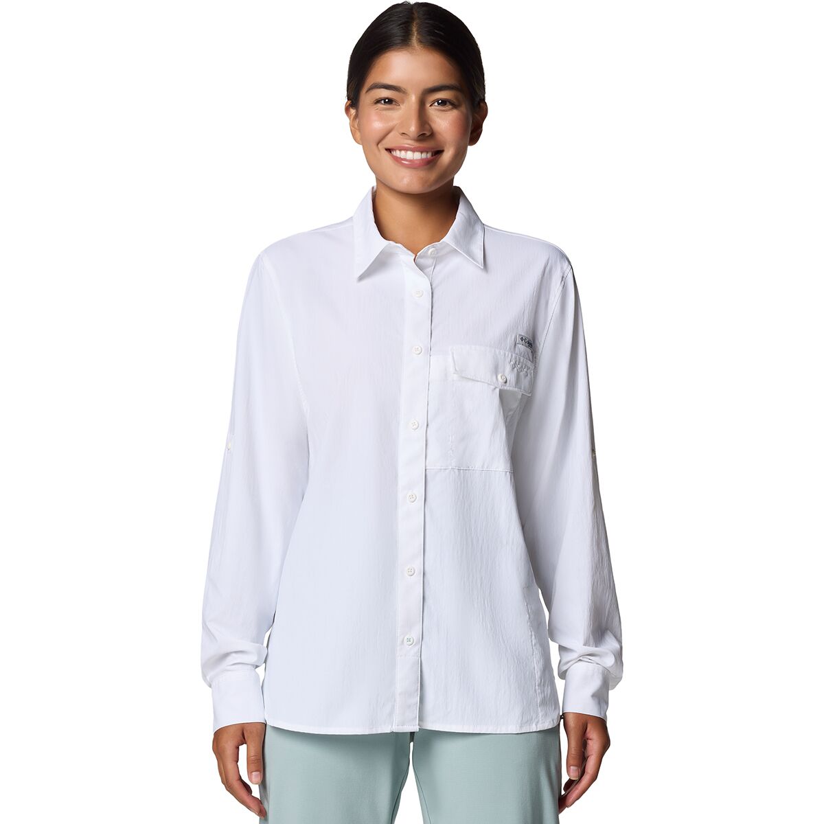 Image of Columbia Wild Cast Long-Sleeve Shirt - Women's White, XS