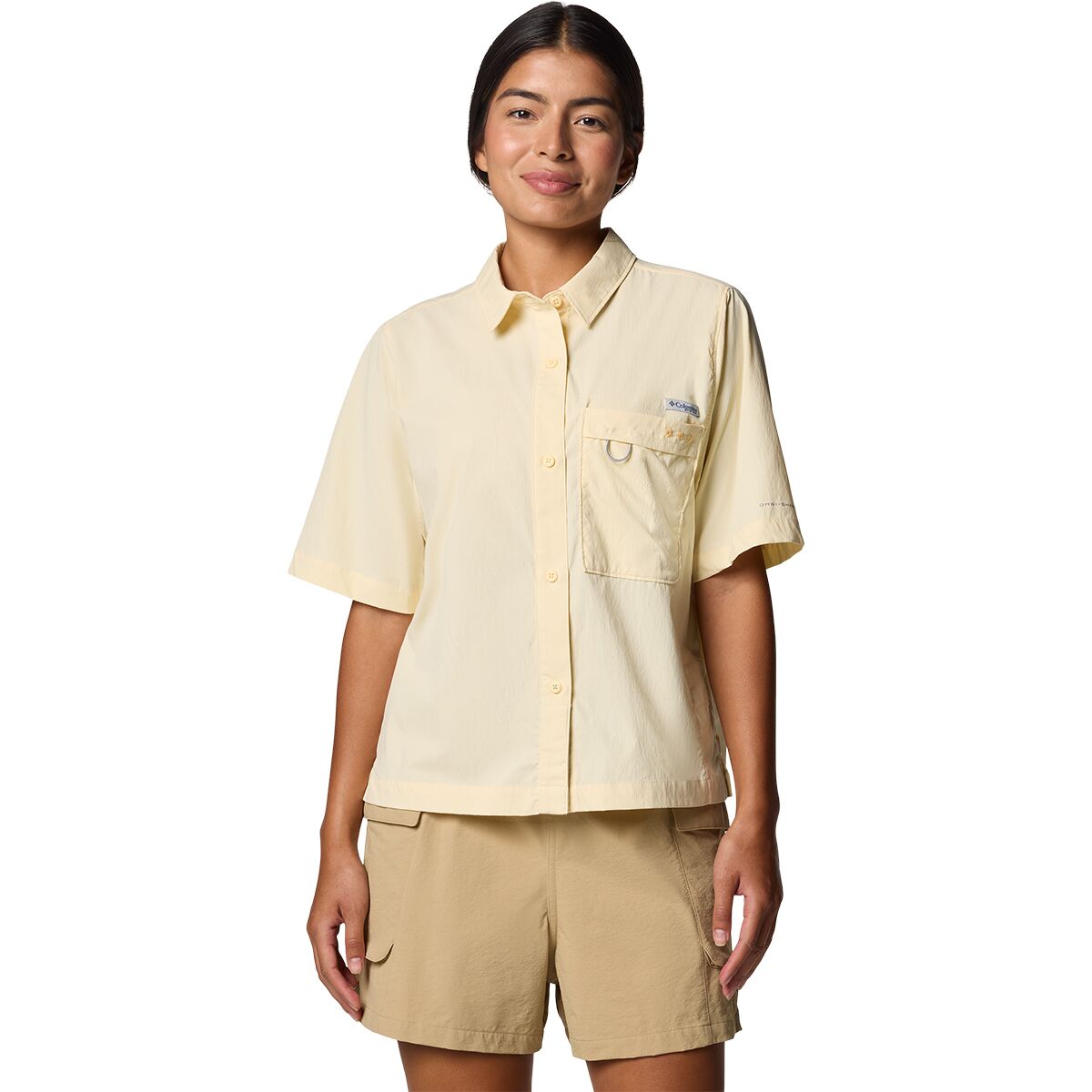 Image of Columbia Wild Cast Short-Sleeve Shirt - Women's Lemon Wash, XXL