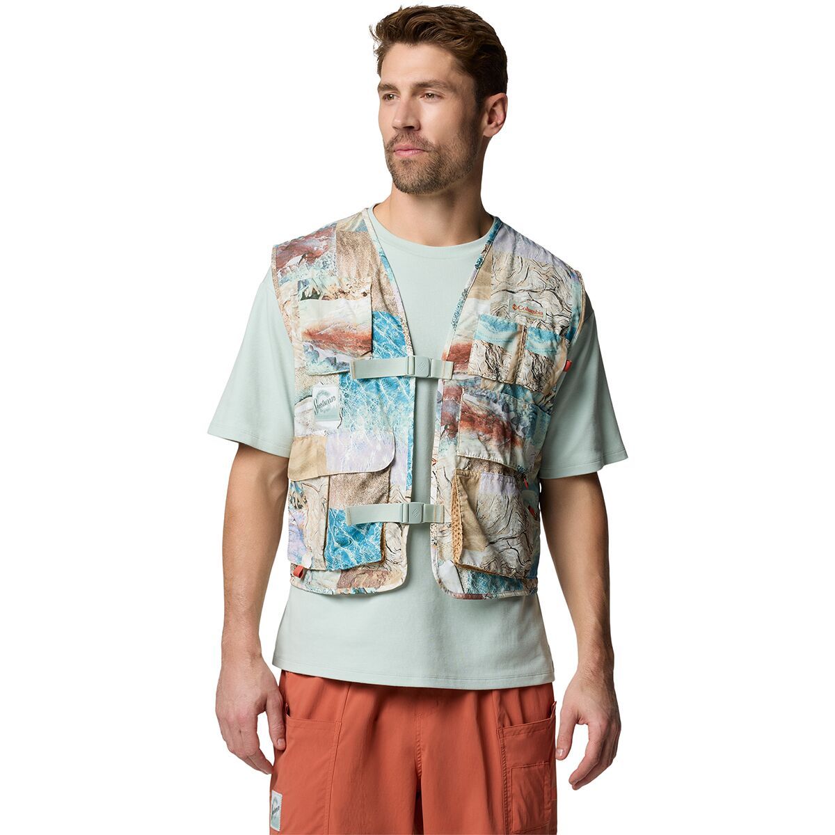 Columbia Cove Beach Printed Vest - Men's Cool Green Coastal, L