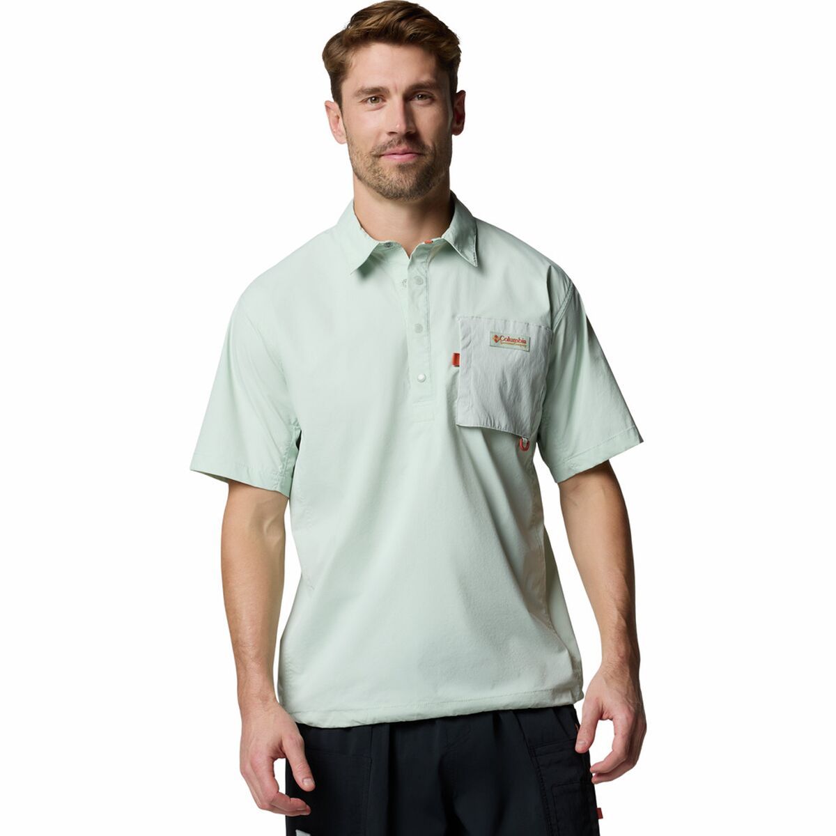 Image of Columbia Cove Beach Woven Short-Sleeve Shirt - Men's Cool Green, L