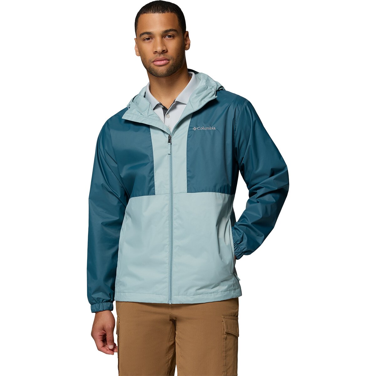 Image of Columbia Glenbrook Bend Rain Jacket - Men's Everblue/Crushed Blue, S