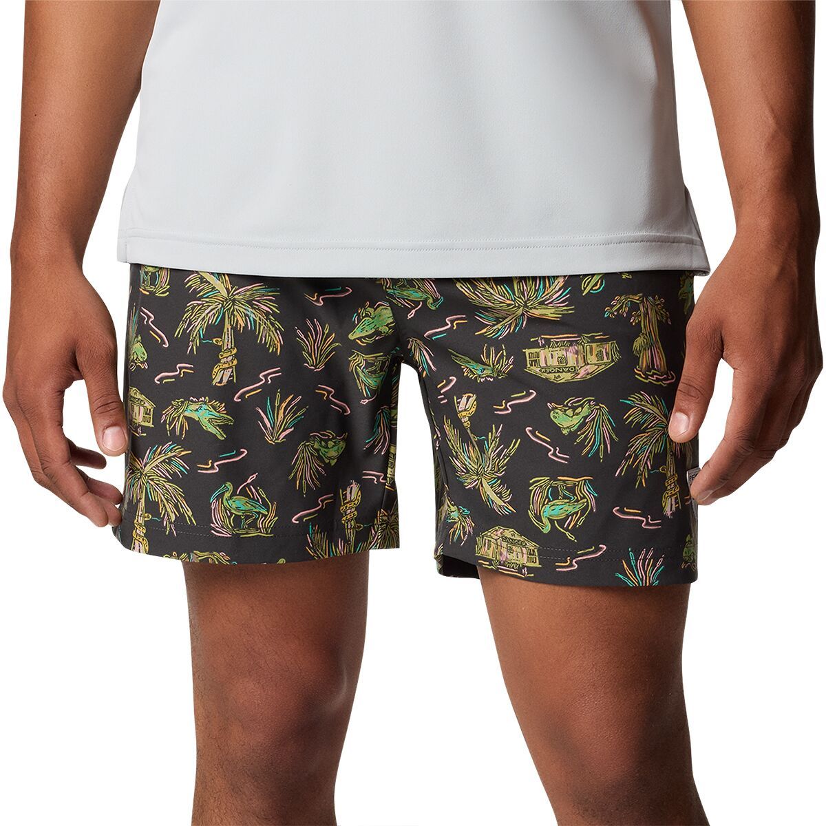 Columbia PFG Rambler Printed 6in Water Short - Men's Shark Everglades, L