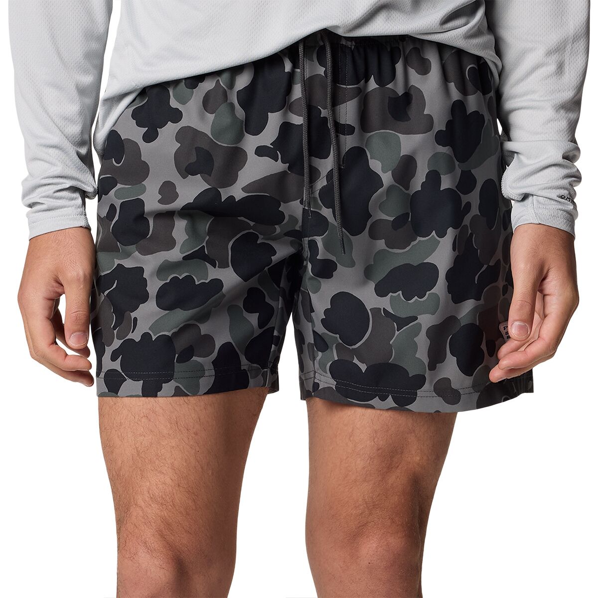 Image of Columbia PFG Rambler Printed 8in Water Short - Men's Black Deltahunter Camo, S