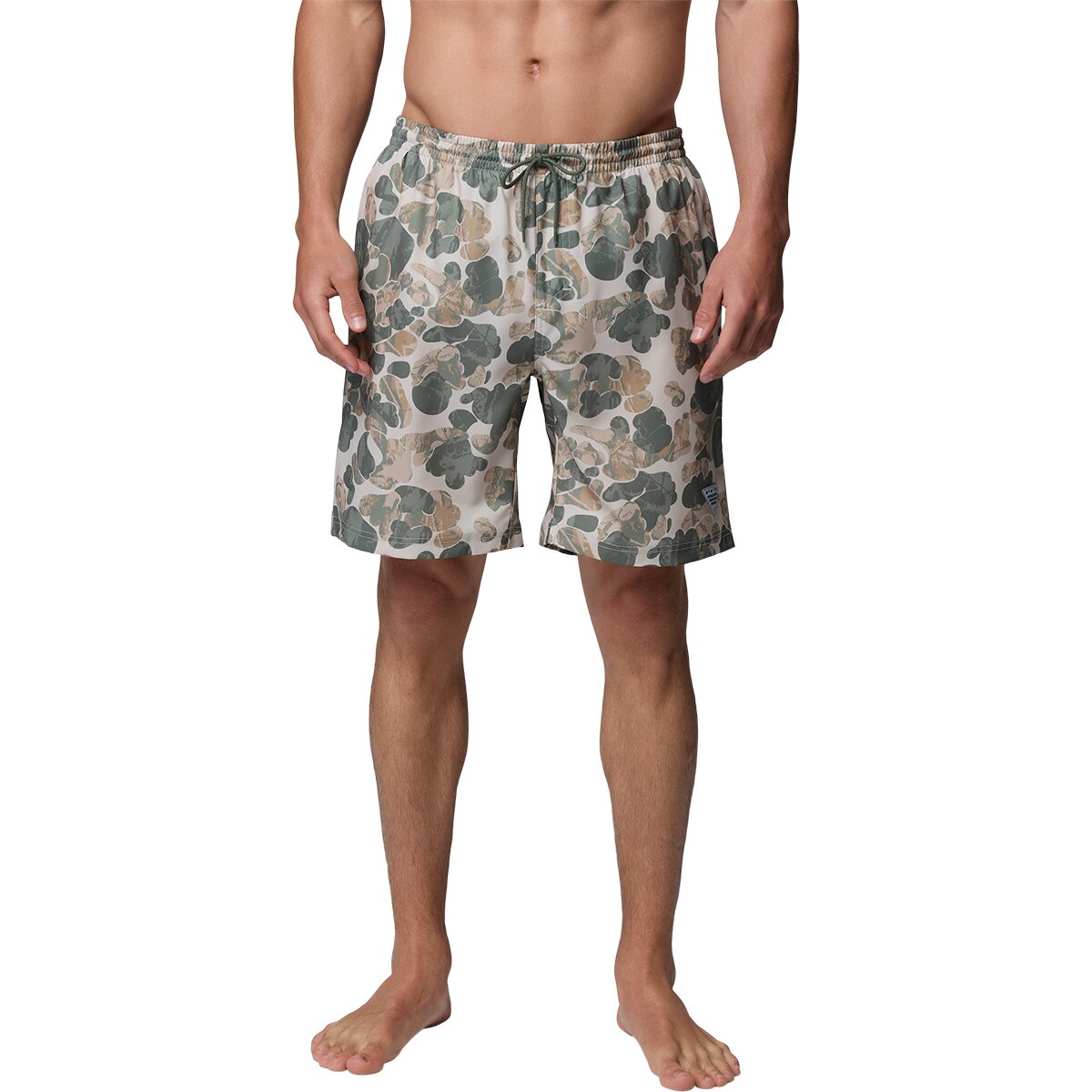 Image of Columbia PFG Rambler Printed 8in Water Short - Men's Dark Stone Deltawoods, S