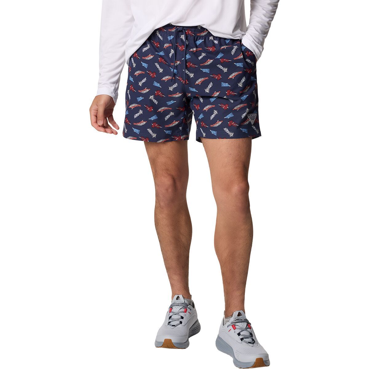 Image of Columbia PFG Rambler Printed 8in Water Short - Men's Nocturnal Fly Pride, M