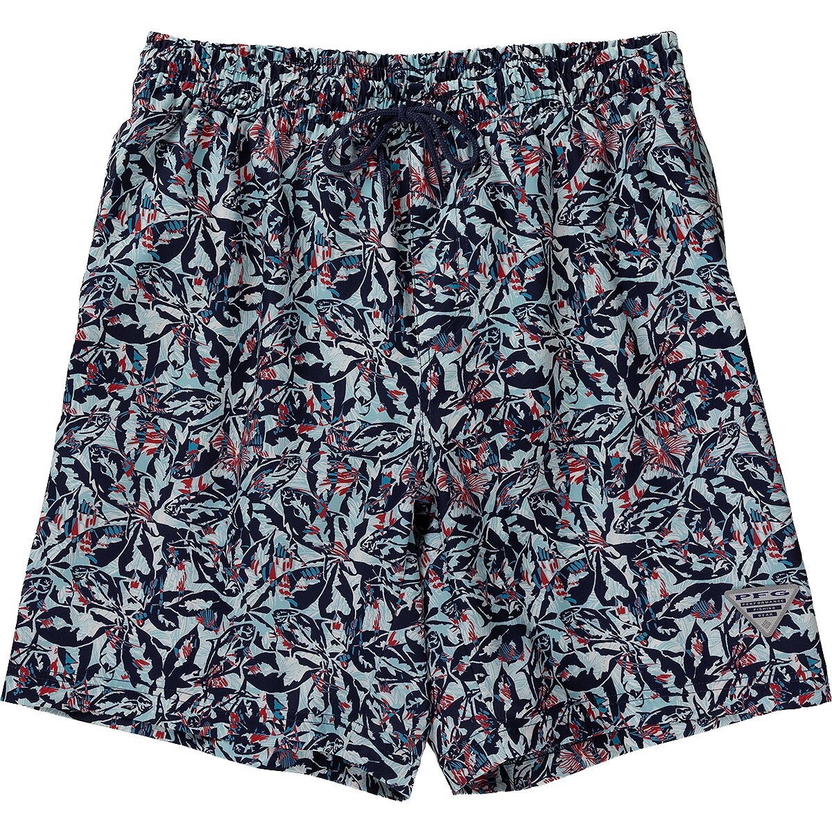 Image of Columbia PFG Rambler Printed 8in Water Short - Men's Nocturnal Pompanos, L