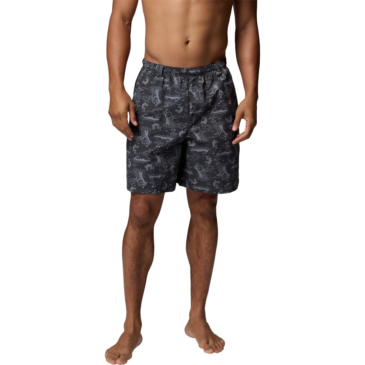 Image of Columbia Super Backcast II 8in Water Short - Men's Shark Flatout, L