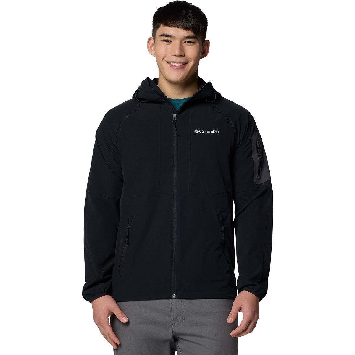 Image of Columbia Tall Heights II Hooded Softshell - Men's Black, S