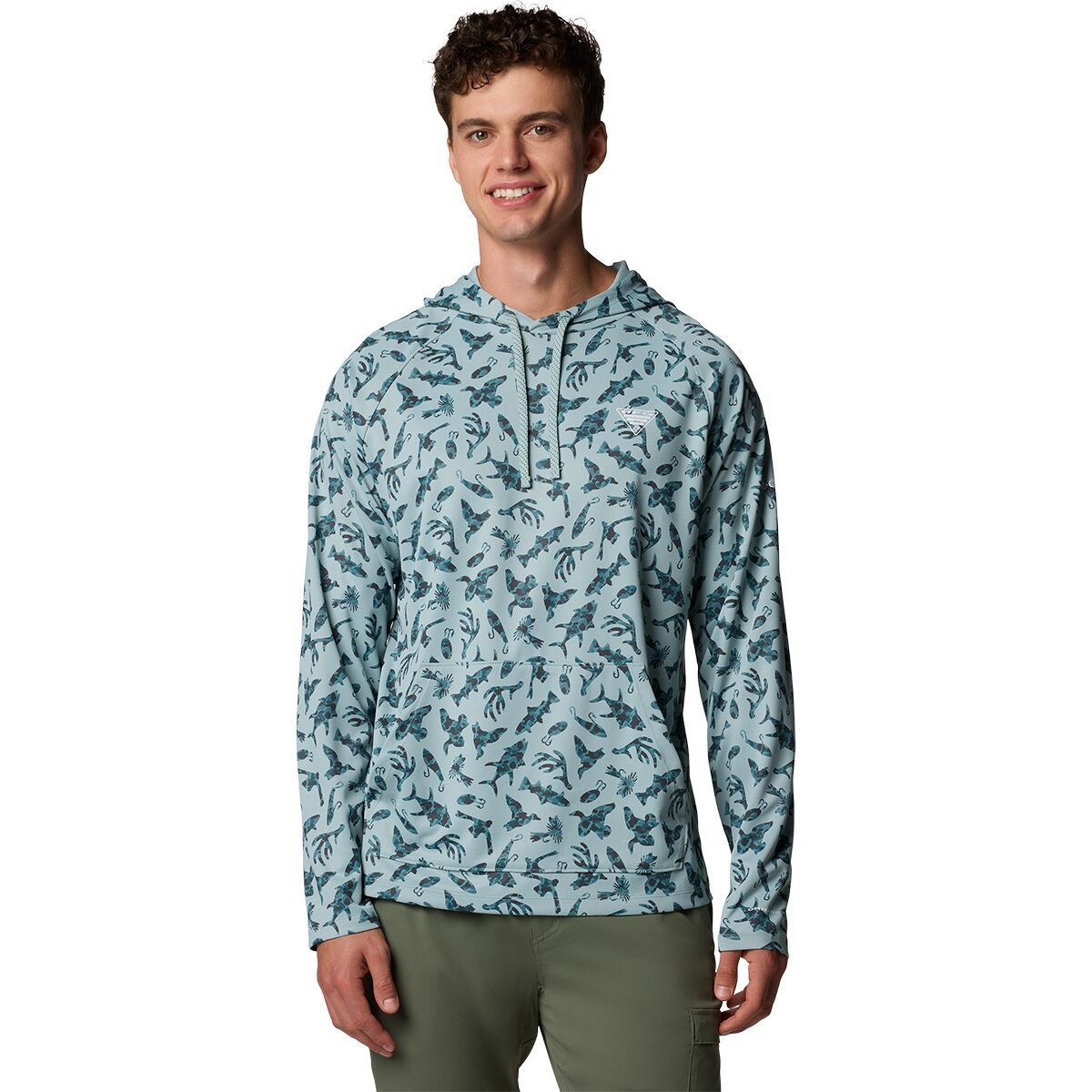 Image of Columbia Wild Cast Camp Hoodie - Men's Crushed Blue Huntfish, XL