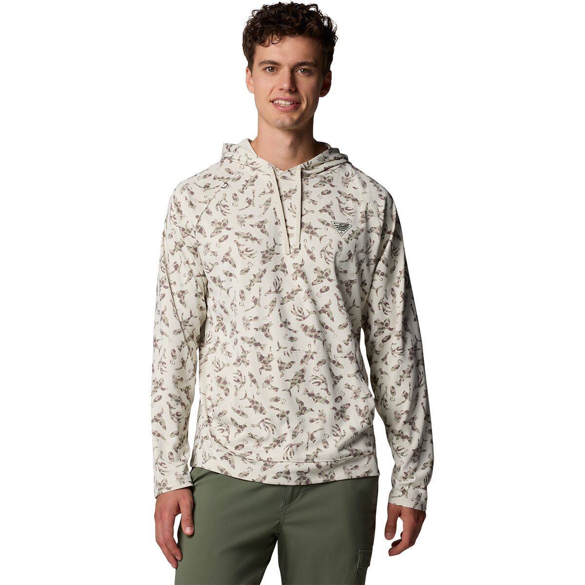 Image of Columbia Wild Cast Camp Hoodie - Men's Stone Huntfish, XXL